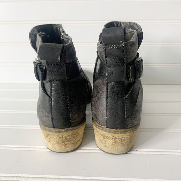 BareTraps Pennie Womens 9M Charcoal Zip Ankle Boot Bare Traps Booties Ruched - Picture 3 of 12